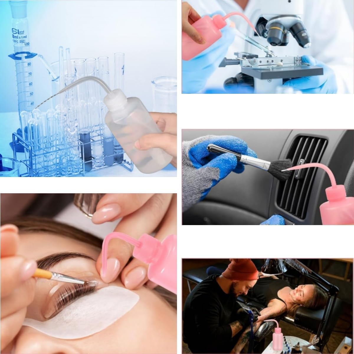 Safety Rinse Watering Tools,2 Pcs 250Ml Squeeze Water Bottle,Wash Bottle,Tattoo Supplies, Irrigation Sprinkling Can Wash Plant（Pink & Blue）