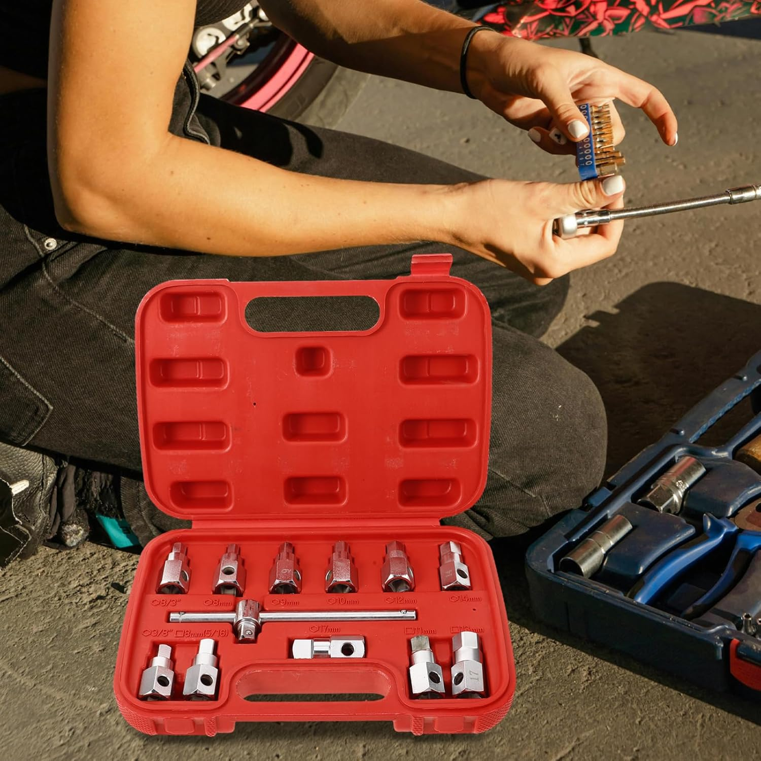 COOLHIYA 1Set Oil Drain Socket Tool Kit for Automotive Repair Lightweight Versatile Socket Efficient Oil Drainage image number 4