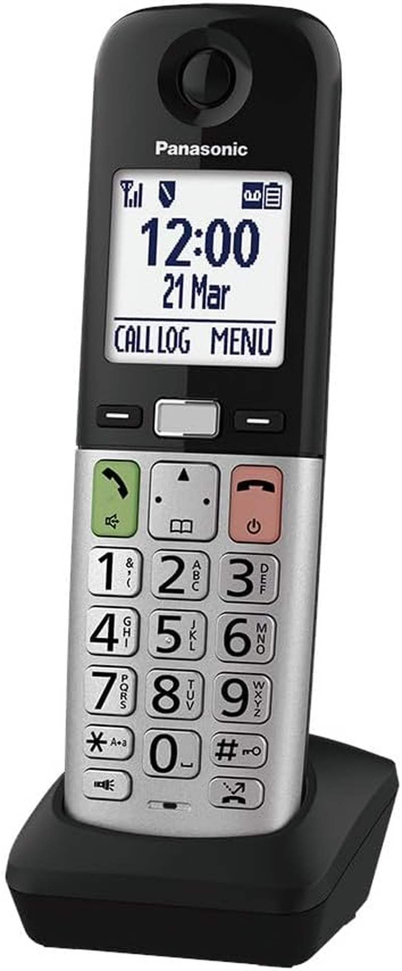 Panasonic Digital Cordless Phone with Answering Machine, Large Display, Hearing Aid Compatibility, Torchlight, Black & Silver (KX-TGU432AZB) image number 3