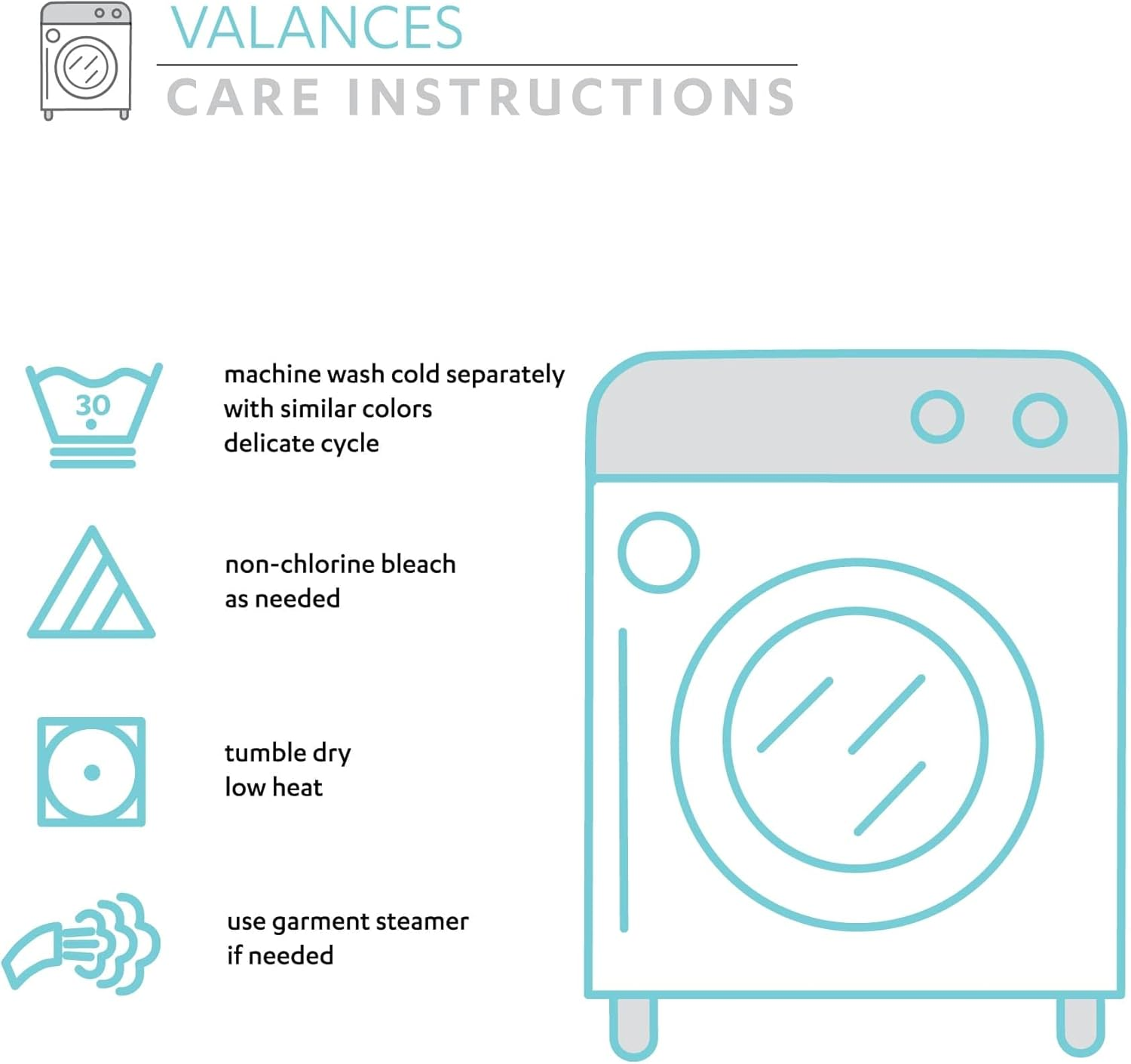 Lush Decor Linen Button Farmhouse Valance, 18" L X 52" W, Navy & White