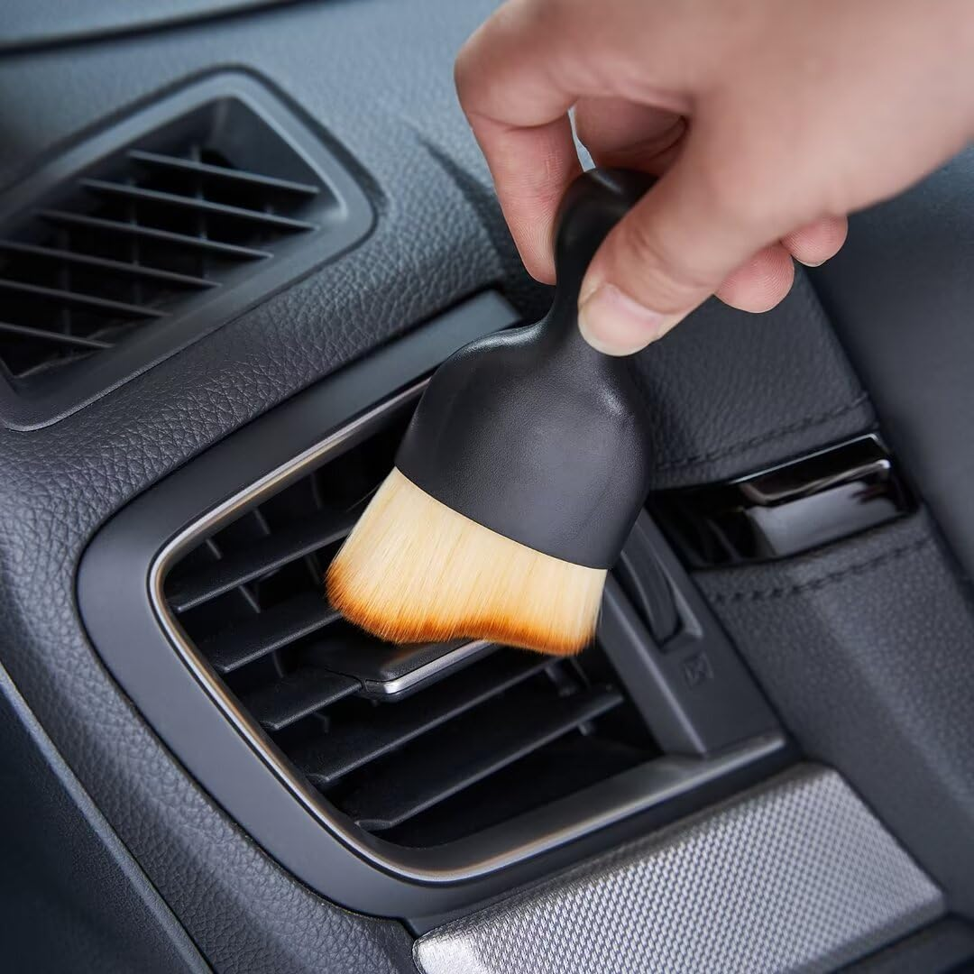 XZHFDC Car Interior and Exterior Soft Bristles Detail Dust Automotive Brush Dusting Brush Dashboard Cleaning Brush Home Office Computer Keyboard Dusting Tools+ Double-Sided Suede Cleaning Towel image number 2