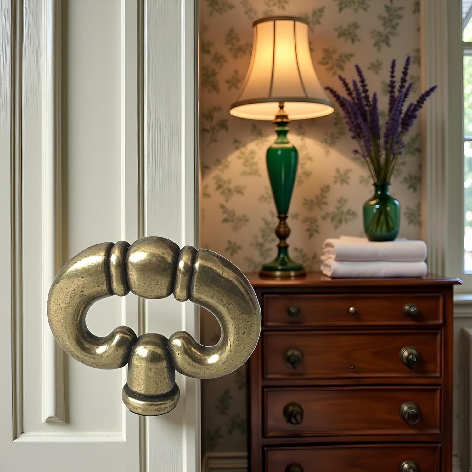 Antique Bronze Vintage Style Drawer Knob Ring with Back Plate Antique Black Bronze Drawer Pull Dresser Pull Cabinet Knob Kitchen Door Knob Hardware Cabinet and Furniture Knobs Cabinet Hardware image number 5