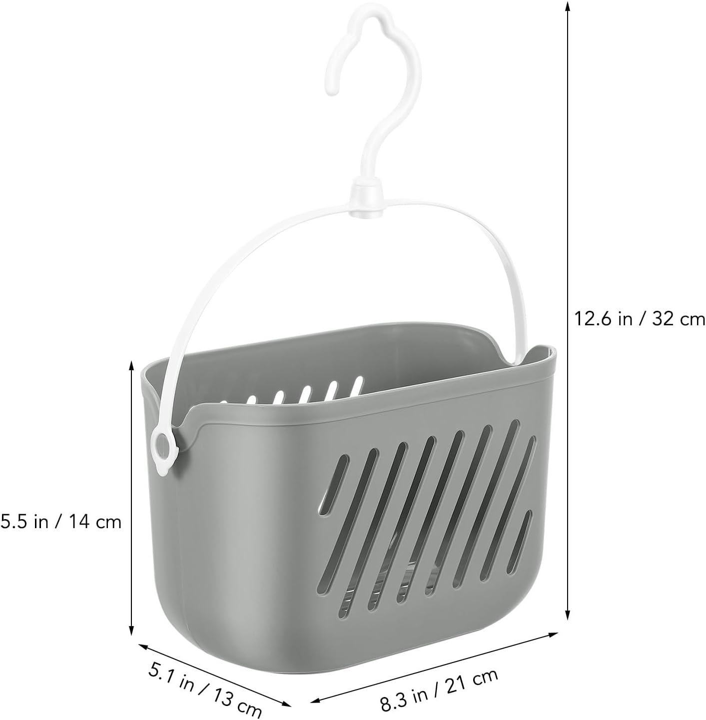 POPETPOP Hanging Shower Caddy Basket: Portable Kitchen Organizer Storage Basket with Hook - Caddy Organizer Bin for Home Bathroom Kitchen College Dorm, Pantry (Grey) image number 5