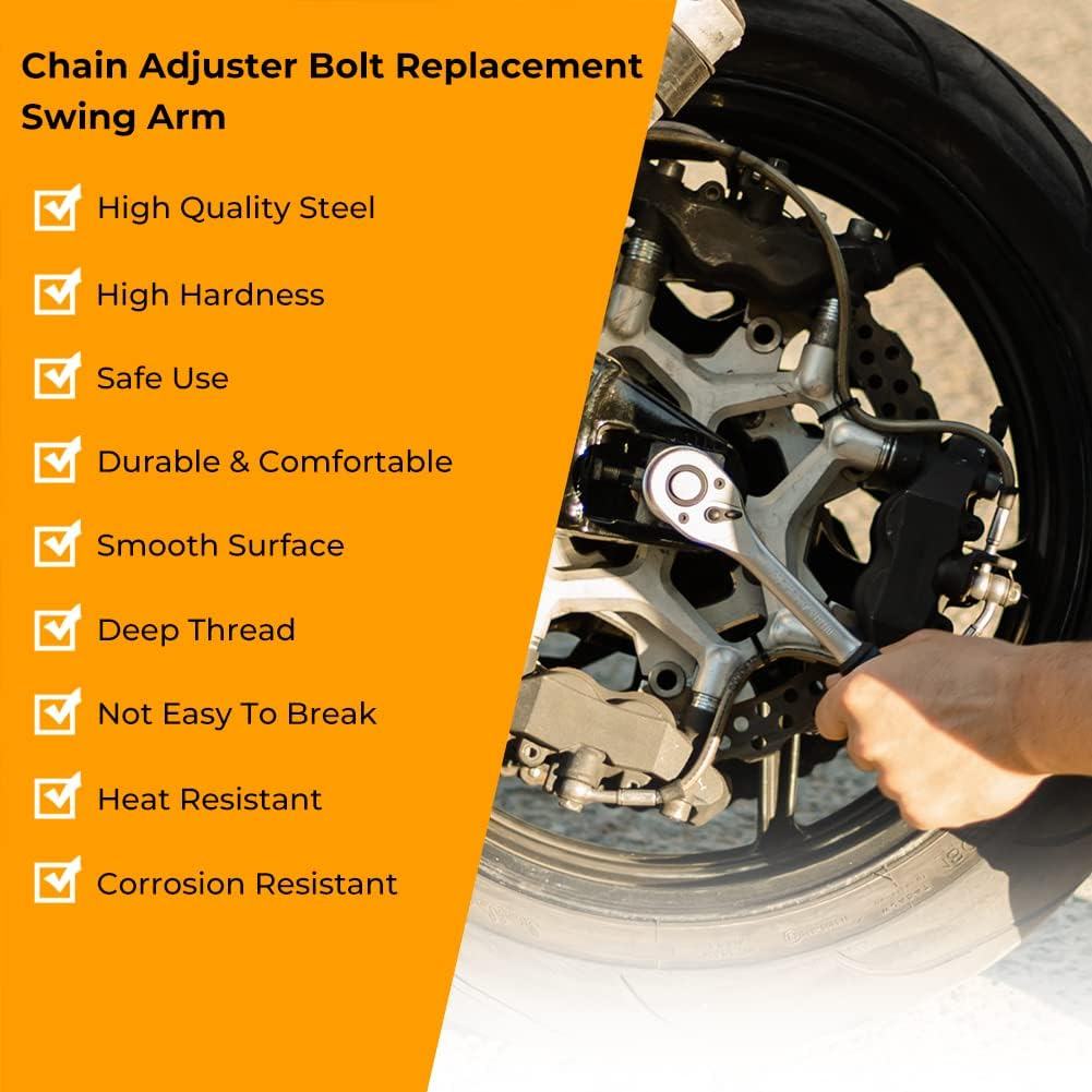 Alpha Rider Chain Adjuster Bolt Replacement Swing Arm Buddy 2 Bolt Repair Kit Saver for Honda CBR1000RR CRF250R/X CRF450R / 450X 2004-2017, for Kawasaki KX250 1988-2013 image number 3