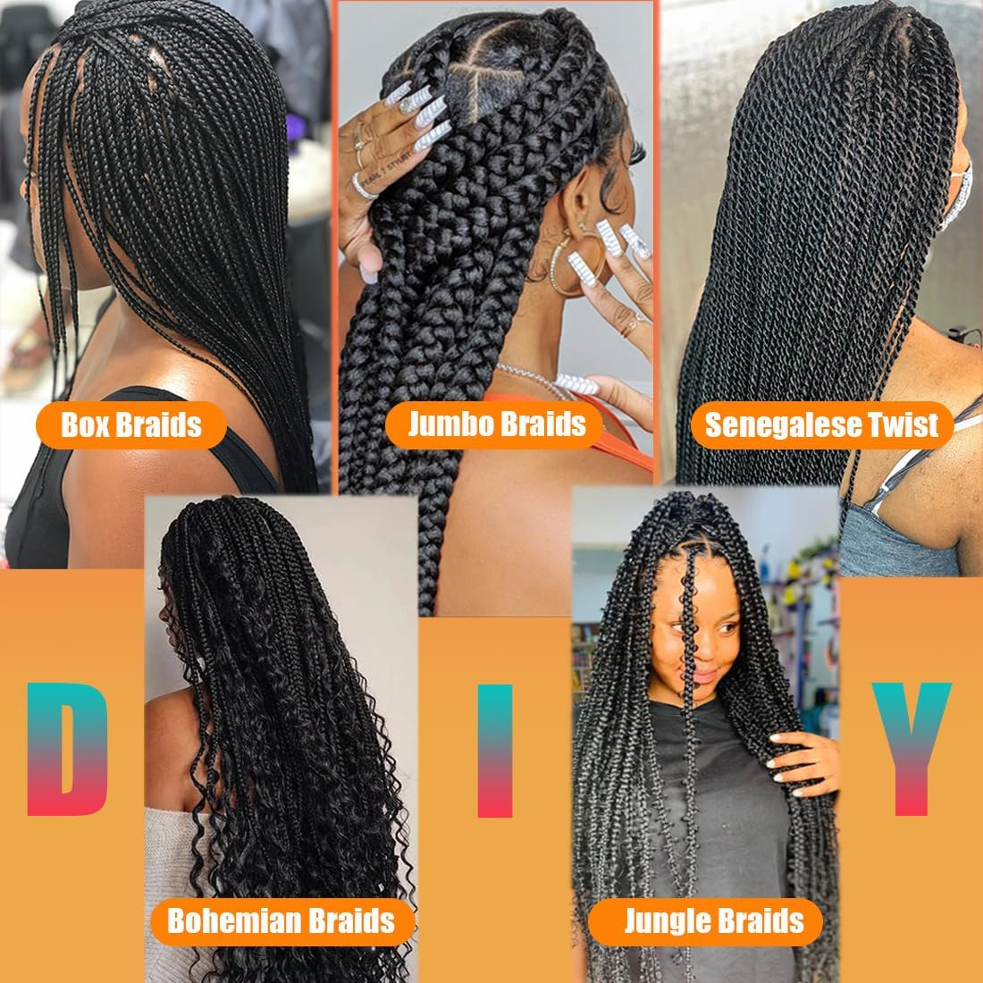 SAISIFEN Braiding Hair Pre-Stretched Yaik Straight 4 Pieces/Lot Ombre Colored Synthetic Long Hair Extensions Crochet Braids Hair Hot Water Setting 90G/Piece 66 CM/26 Inch #T1B/Burgundy Color image number 1