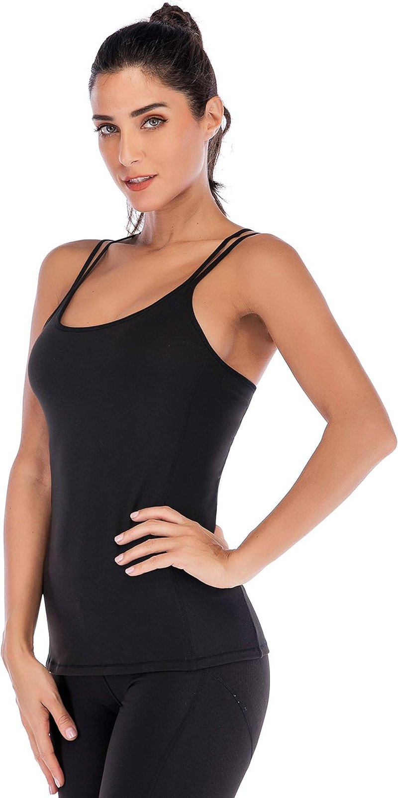 RUNNING GIRL One Shoulder Sports Bra Workout Yoga Bra Sexy Cute Medium Support(2030 Whites) image number 3