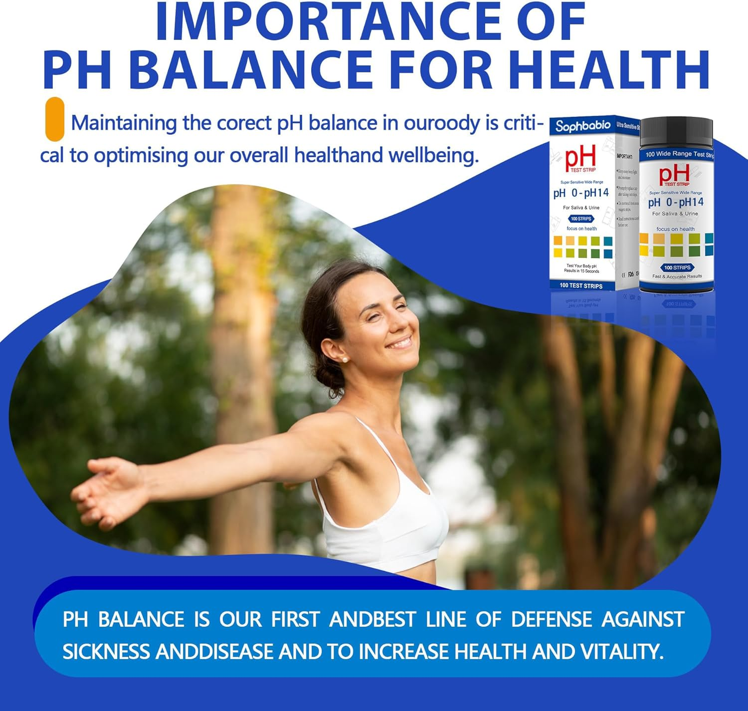PH Test Strips 0-14, 100 Strips Universal Litmus Papers for Urine, Saliva, Water, Food - Accurate Results in Seconds, Alkaline & Acid Levels Testing image number 5