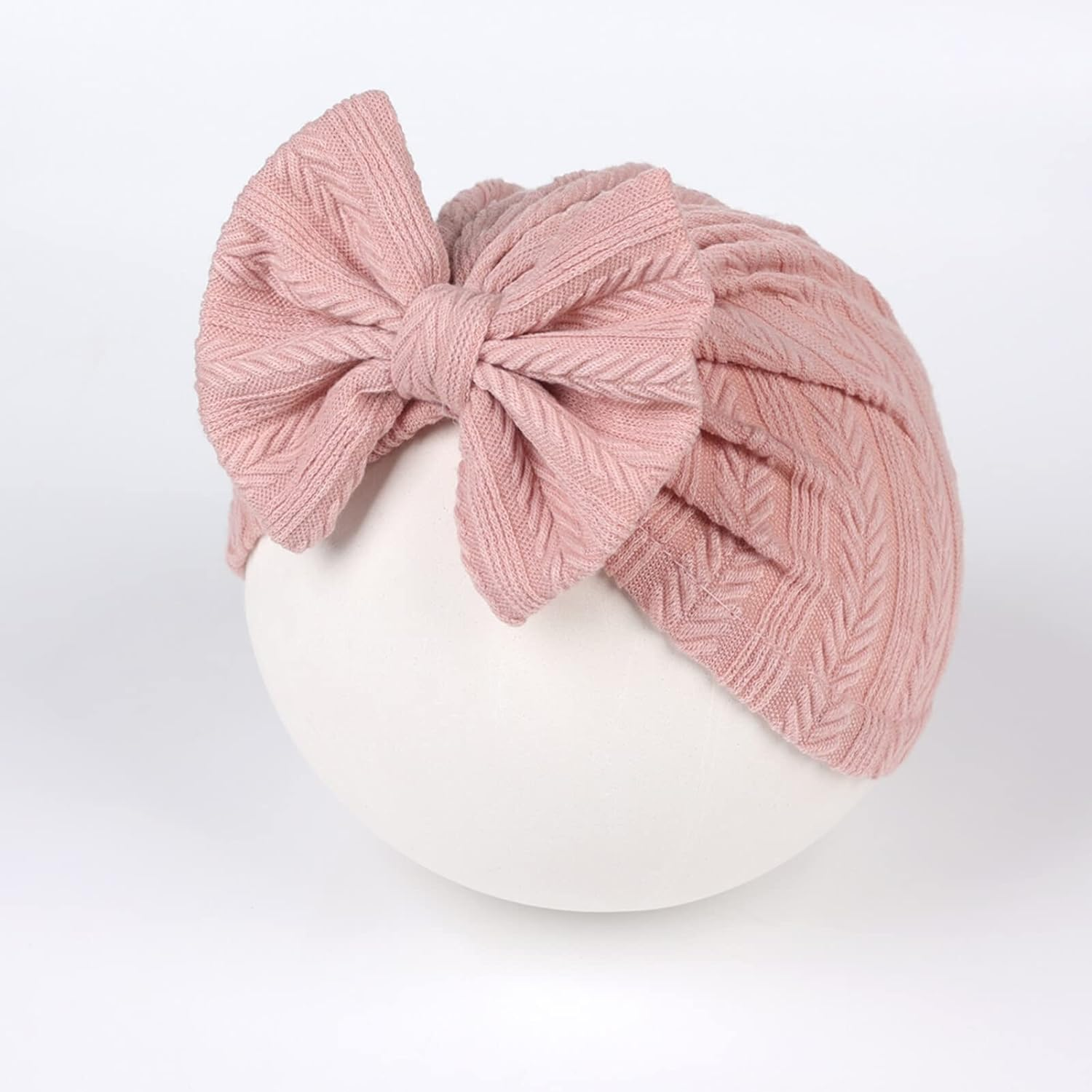 SEAUR Newborn Baby Girls' Turban Hats Cotton Bow Beanie Spring Toddlers Kids Headwraps Infant Caps 6 Pack Type-01 image number 5