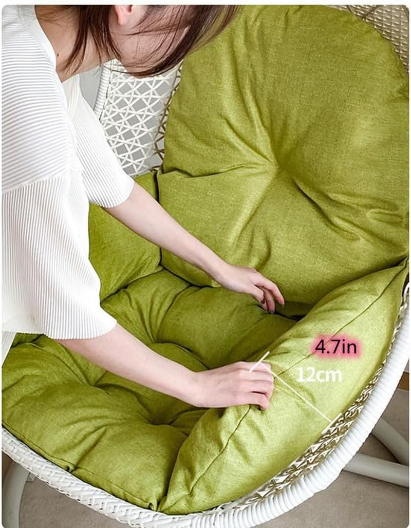 Swing Egg Chair Cushion Thickened Hanging Basket Seat Cushion Washable Hammock Chair Cushions Outdoor Patio Hanging Chairs Cushions Replacement (Only Cushion) (Green) image number 4