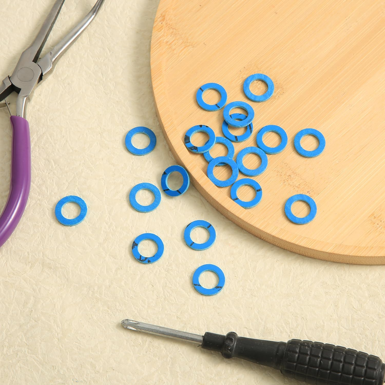 20Pcs Gearcase Drain Plug Seal Washer Gaskets 26-830749, Blue Lower Unit Grease Gaskets Strong Oil Drain Plug Screw Sealing Washer Compatible with Mercury Marine/Mercruiser image number 3