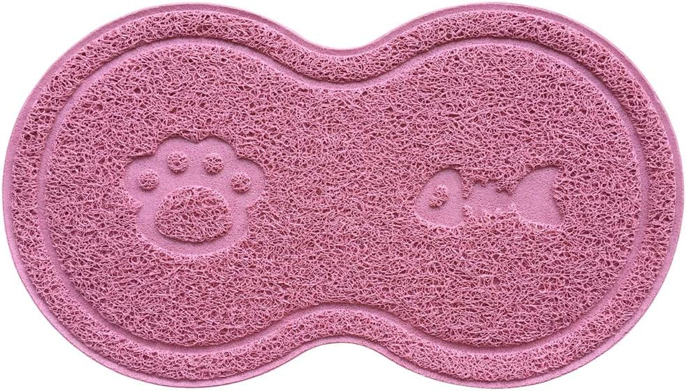 DM 8-Shaped Small Cat Litter Box Debris Catcher Mat,18X10 Inches (Gray) image number 1