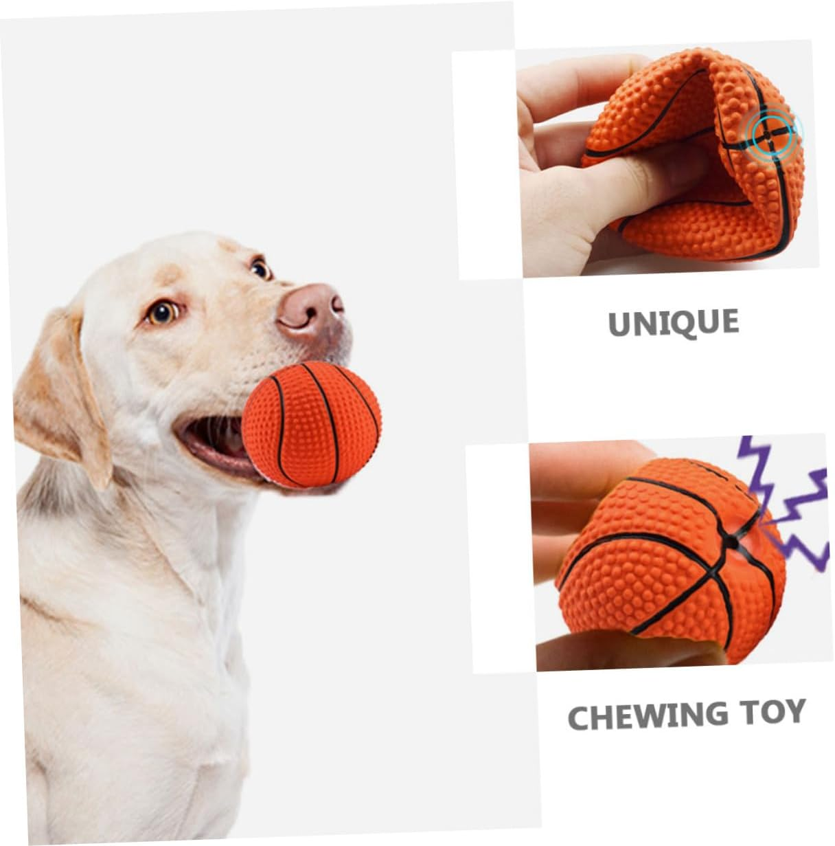 HAPINARY Basketball Squeaky Dog Chewing Toy Interactive Molar Toy for Aggressive Chewers Engaging Pet Toy for Dogs Fun Chew Plaything