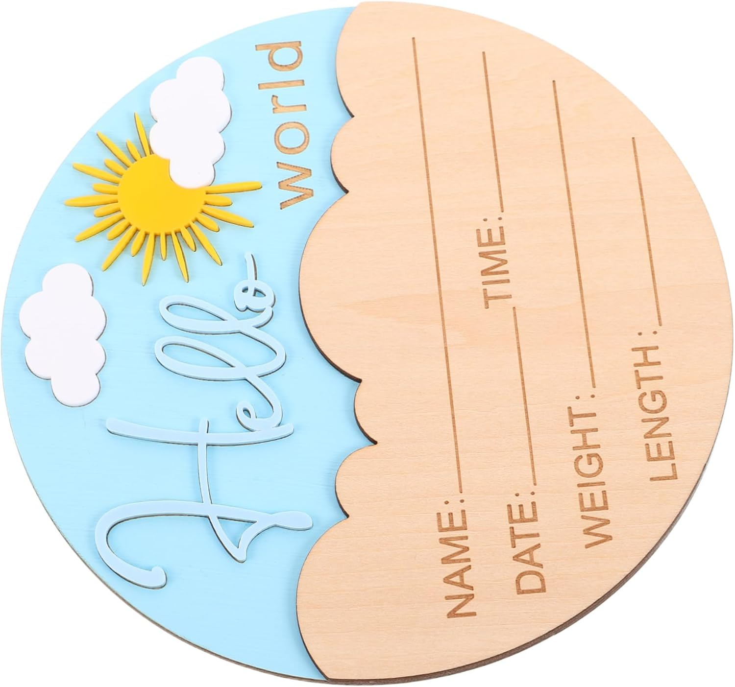 Abaodam Wooden Newborn Announcement Sign Name Plaques Rustic Birth Welcome Board for Nursery Photo Prop Unisex Pink Shower Decoration