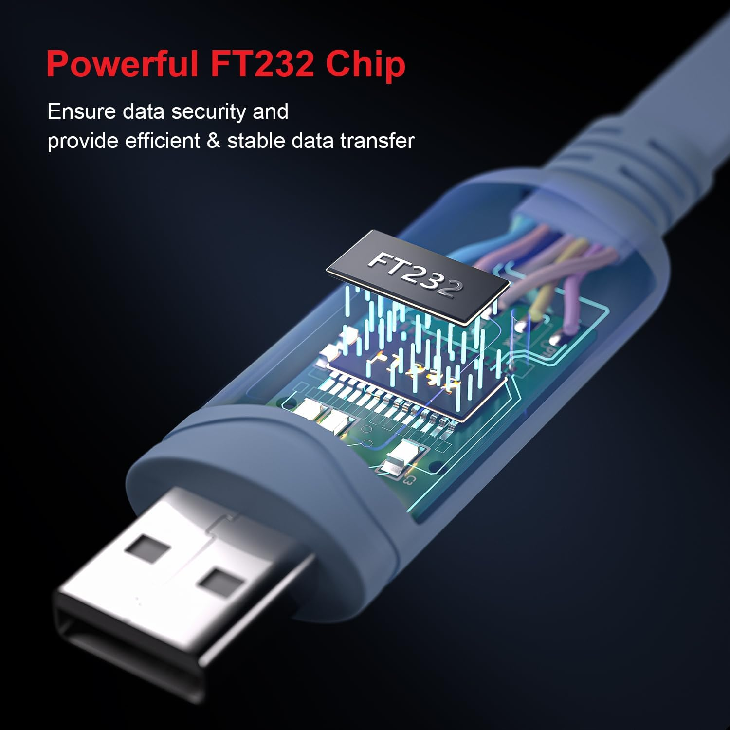 OIKWAN USB Console Cable,Usb to RJ45 Console Cable for Cisco Routers/Ap Router/Switch Windows, Mac, Linux(1.8M,Blue) image number 4