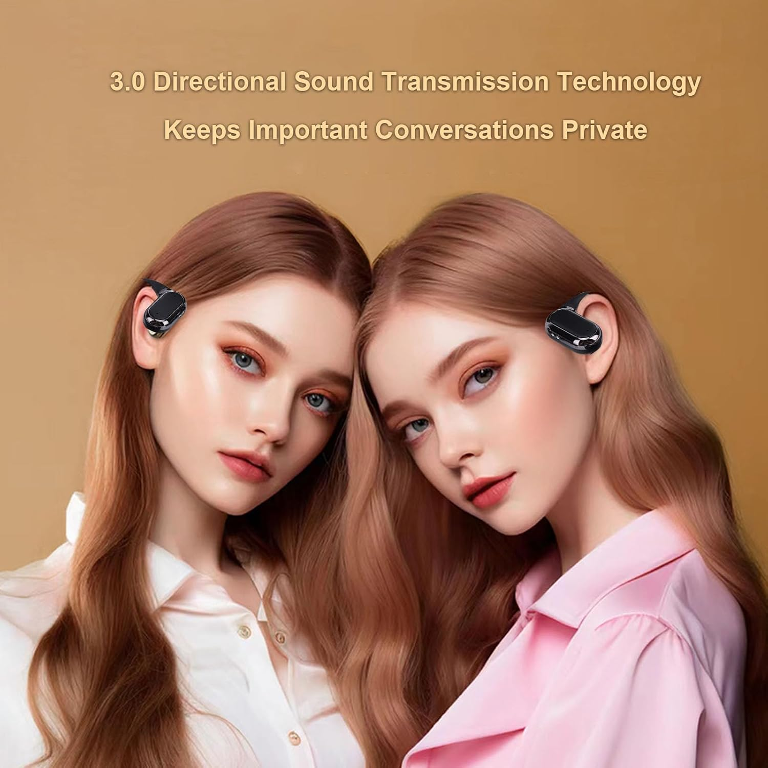 Pomya over Ear Headphones, Wireless Earhook Earbuds ENC Noise Cancellation, Hifi Sound Bluetooth Earphones 60H Playtime for Sports Meeting Workout (Black) image number 4