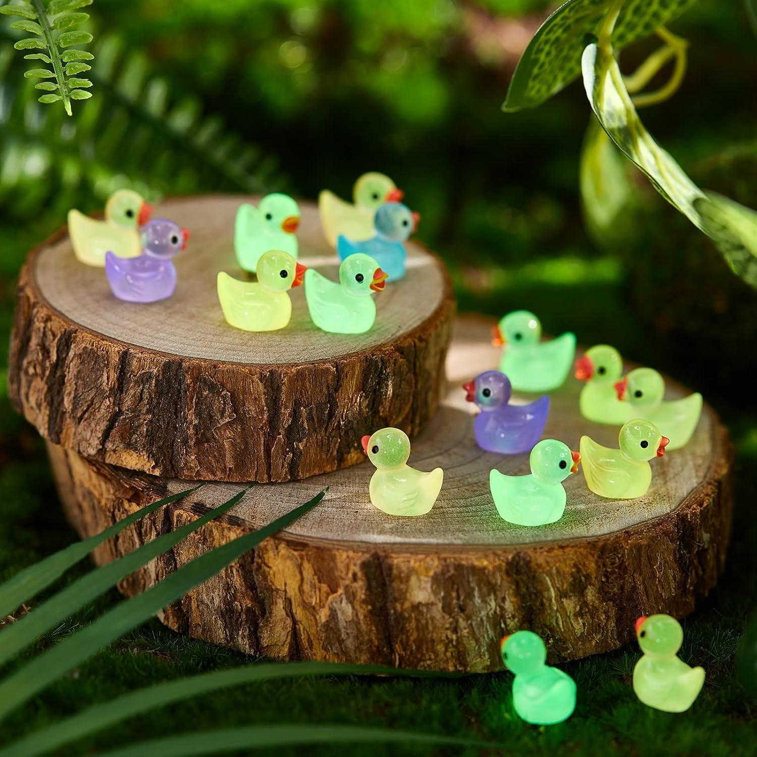 100 Pcs Mini Animals Miniature Resin Figurines in the Mini Animals Garden Miniature Moss Landscape DIY (Duck) image number 4
