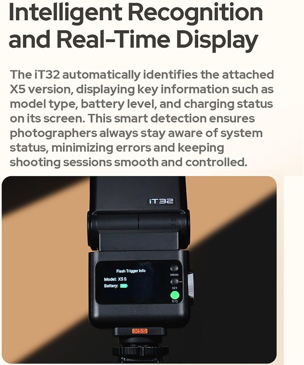 Godox IT32 TTL Flash+X5O for Olympus Panasonic Cameras, Tochscreen Speedlight, 2.4G Wireless, GN18, Recycle Time 1.5S, Magnetic Interface, On/Off Camera Flash for Wedding, Portrait