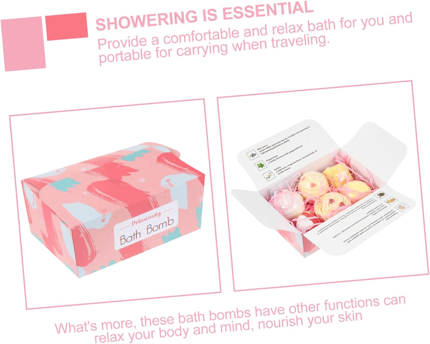 OSOLADY 6Pcs Adorable Cake Bath Salt Bombs Natural Spa Shower Bombs for Relaxation image number 2