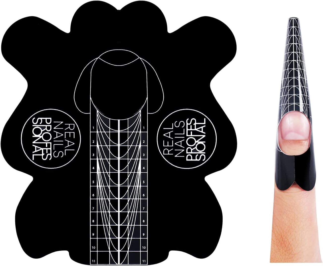 BNG Nail Extension Tips Shapes Guide Sticker Professional Nail Shapes French Acrylic UV Gel Tips Builder Stencil Manicure Tools Reusable Colourful