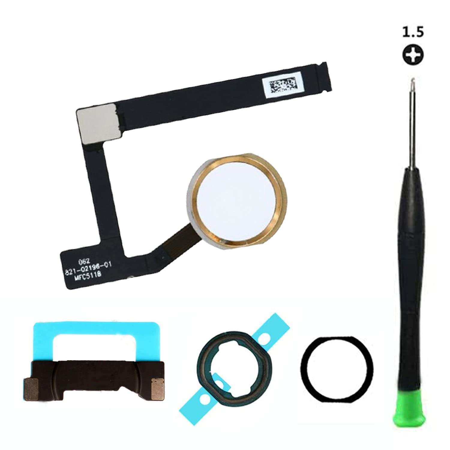 Tphaeay Black Home Button Replacement Compatible with Ipad Mini 5 7.9&rdquo; 2019 A2133 A2124 A2125 A2126 Incl Flex Ribbon Cable Connector and Screwdriver