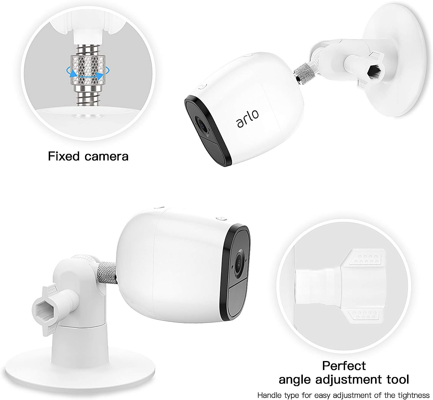 HOLACA Screwless Wall Mount Kit for Arlo 5S Arlo Pro 4 Arlo Pro 3 Ring Cam Wyze Cam Outdoor Camera Eufycam, Easy to Install, No Tools Needed, No Mess, No Drilling, Strong Adhesive Mount,2Pack image number 2