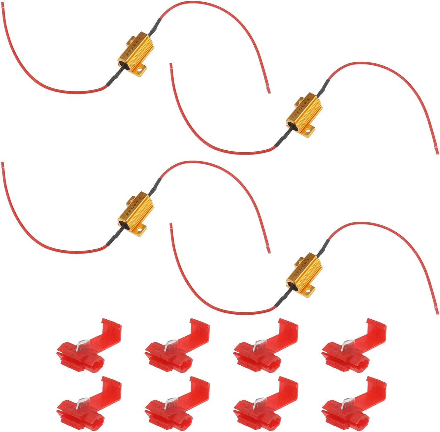 Emagtech 4PCS Load Resistor 25W 6Ohm LED Turn Signal Resistor Flasher Adaptor Flash Fix Error for LED Turn Signals LED Headlight Bulbs License Plate Light Fog Light DRL image number 5