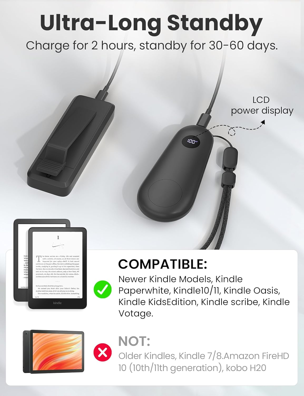 Kindle Stand Floor with Remote Page Turner for Reading in Bed, Tablet Stand Holder with Adjustable Gooseneck, Compatible with Kindle Accessories/Paperwhite, Hands Free Use Gifts for Readers image number 2