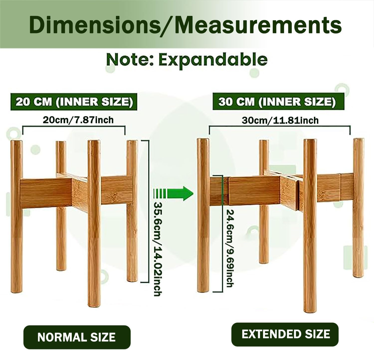 Adjustable Indoor Plant Stand, Small Corner Bamboo Wooden Planter Stand, Single Floor Planter Holder, Mid Century Modern Plant Shelf for Living Room Balcony Bedroom, Fits 8-11In Flower Potts image number 4