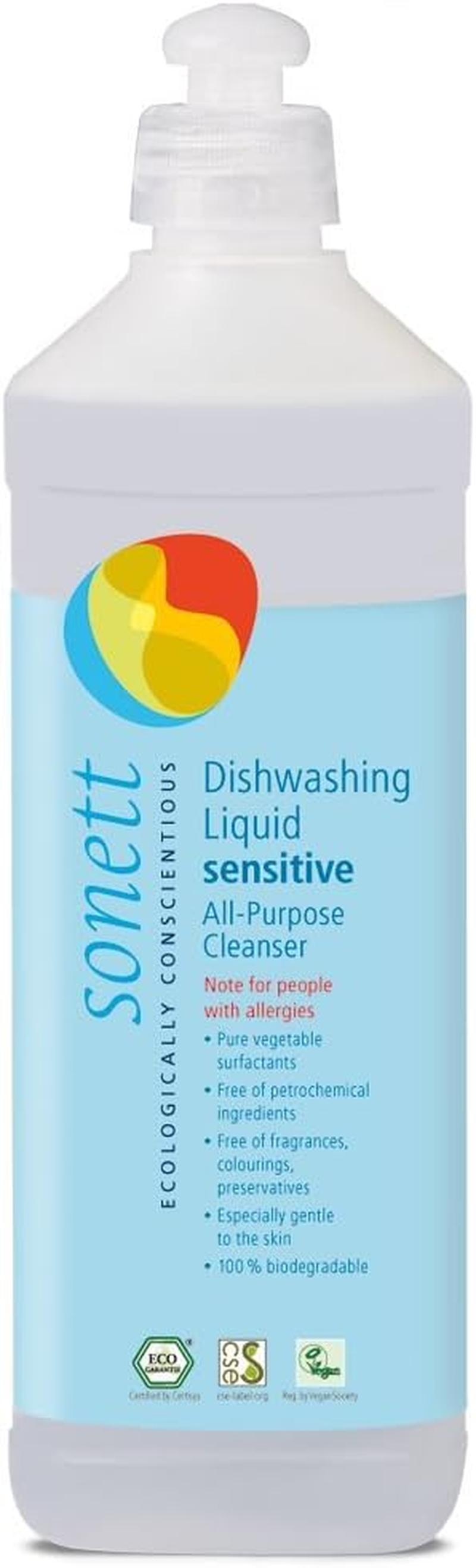 Sonett Dishwashing Liquid/Sensitive All-Purpose Cleanser, 500 Milliliters (Pack of 2) image number 1