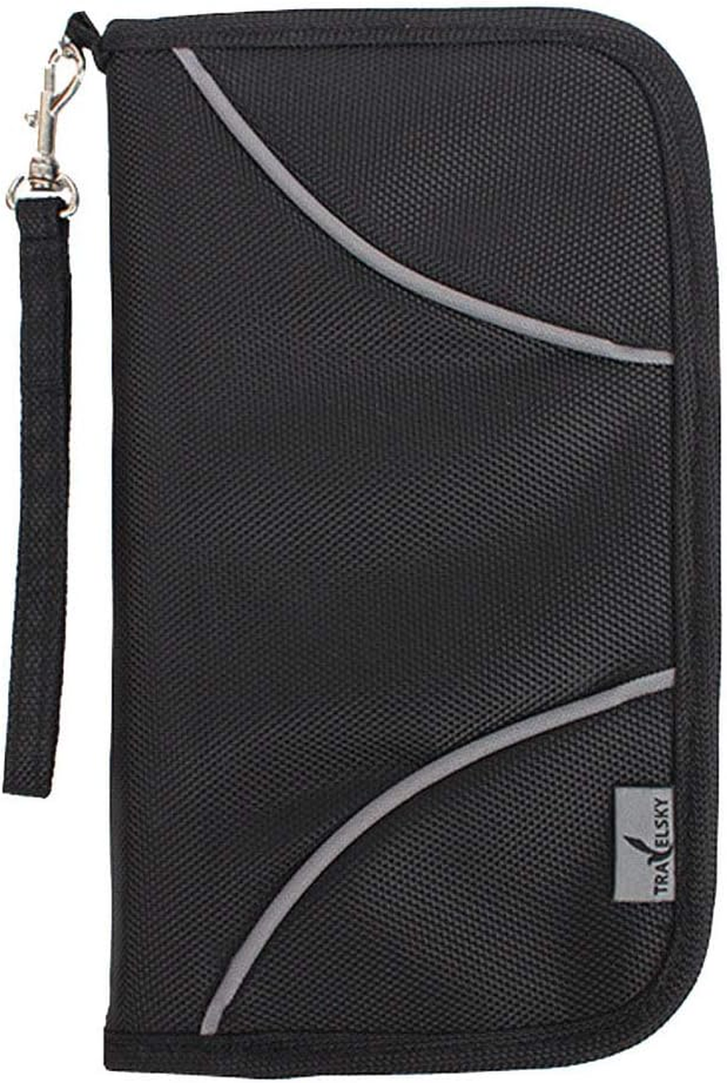 2018 Prime Deal Sale RFID Travel Passport Holder Wallet for Men Women,Welegant Multi-Purpose Document Organizer Case Long Pouch Handbag with Smartphone Pocket Detachable Wrist Strap (Style A, Orange)