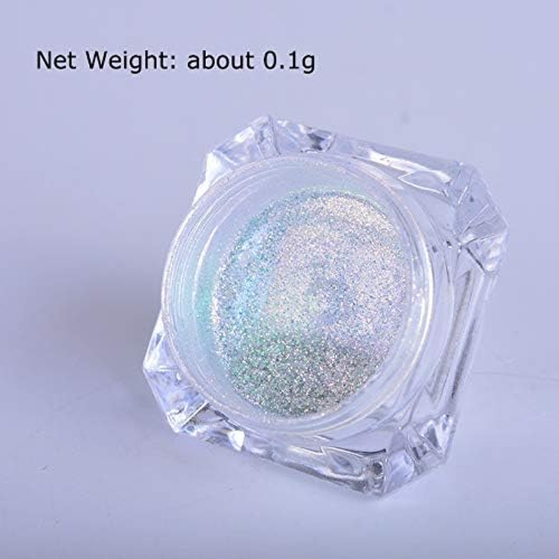 HANGQINGHENG Holographic Nail Powder Neon Effect Nail Art Piece Decoration image number 4