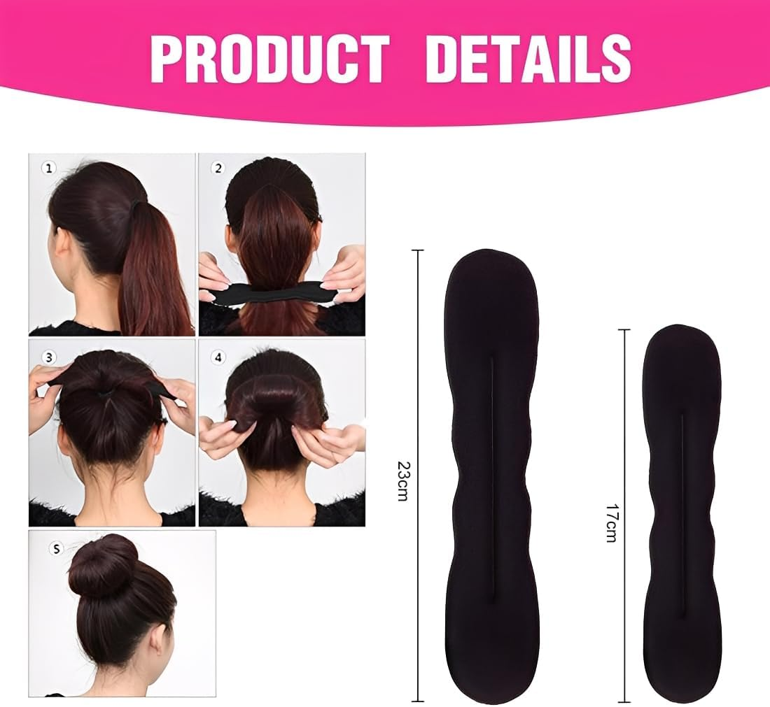 JYNVO Pack of 6 Magic Hair Buns, Bun Maker, Bun Maker, Bun Maker, Magic Hair, Hair Twist Curler Donut Tools (3 Large and 3 Small) image number 3