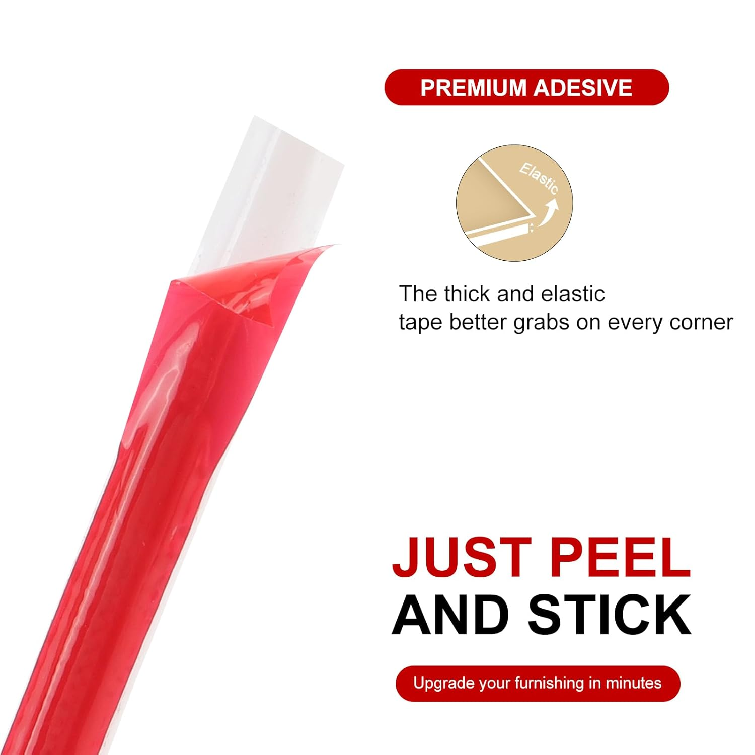 TECDW 3M Flexible Trim Caulk Strip, Quadrant Wall Molding Trim, Self-Adhesive Quadrant Trim, Peel and Stick Baseboard Trim for Wall Edge, Wall Corner, Floor, Tile Edge, Ceiling (12Mm X 9Mm) image number 6