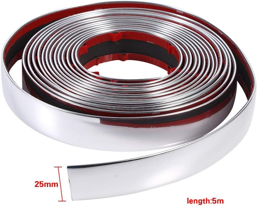 Universal Silver Car Bumper Protector Strip Trim Decoration Tape for Interior and Exterior Use