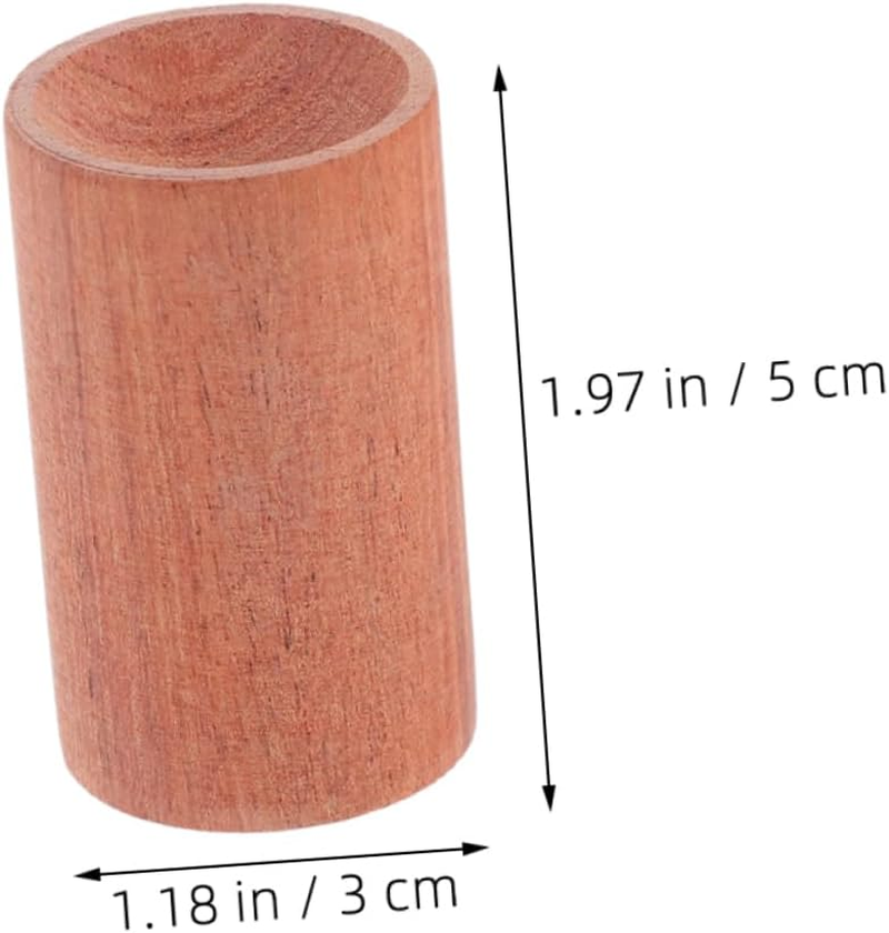 WEKADRIN 4Pcs Mini Cylinder Pedestal Stands Aromatherapy Essential Oil Base round Cylinder Wood Pedestal Display