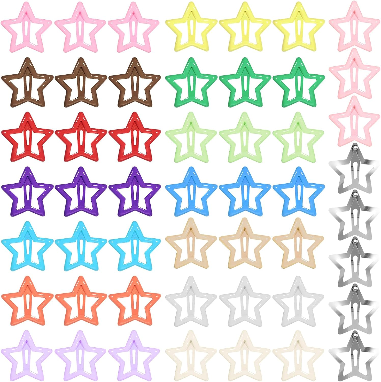 50PCS Star Hair Clips for Girls Non-Slip Colorful Snap Kawaii Hair Clips Hair Barrettes Metal Cute Hairpins Star Hair Accessories for Women Girls image number 4