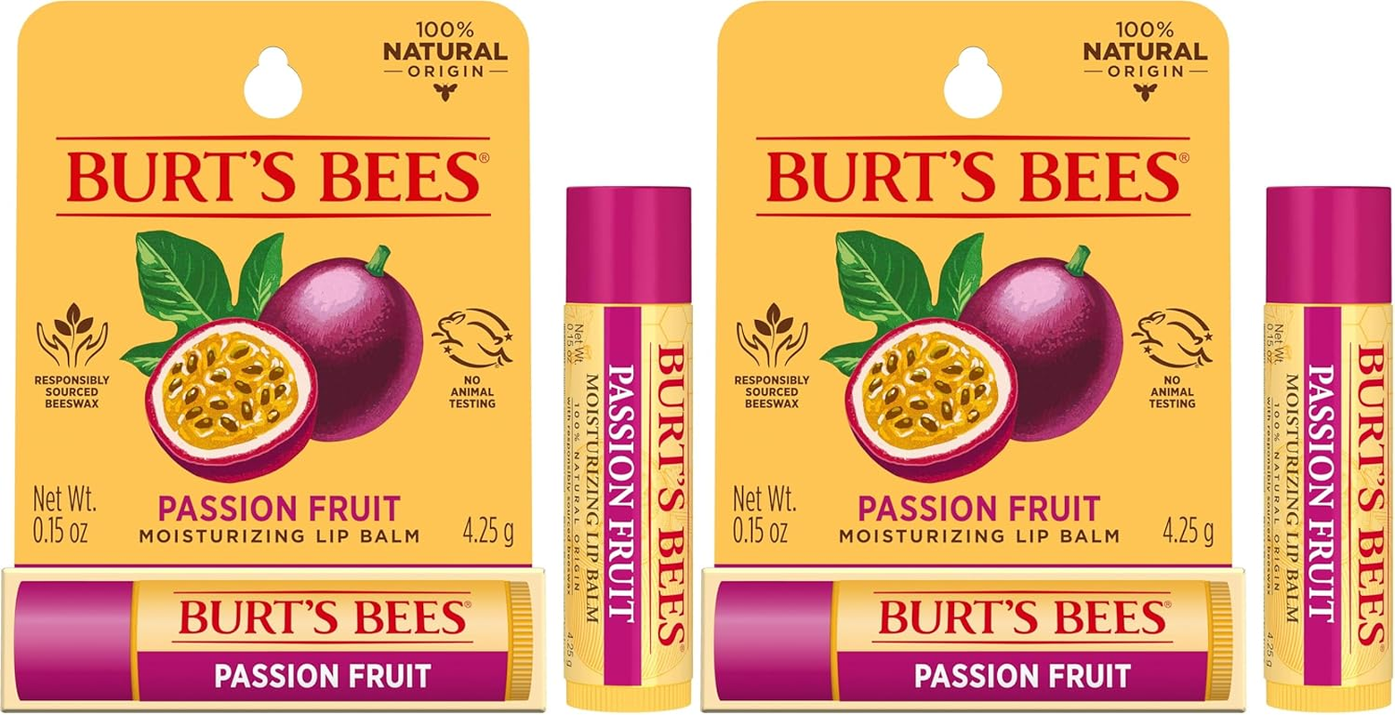 Burt'S Bees 100% Natural Origin Moisturising Lip Balm, Passionfruit with Beeswax and Fruit Extracts, 1 Tube, 4.25G image number 4
