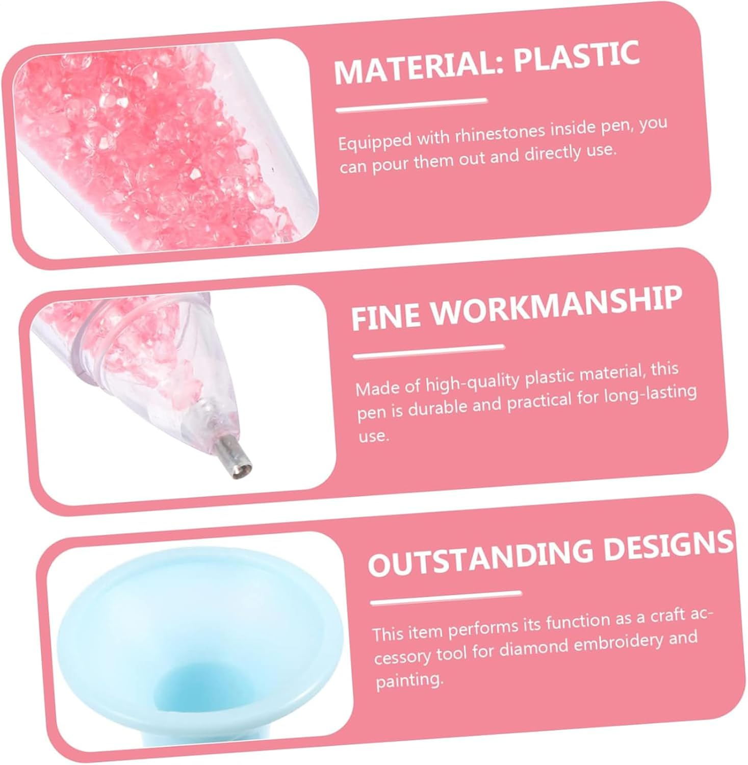 Gemstone Art Pens Tools - Gemstone Art Accessories, 3 X Gem Arts Accessories Pens | Multifunctional Craft Art Accessories, Pens with Gemstone Drills for Painters, Crafts