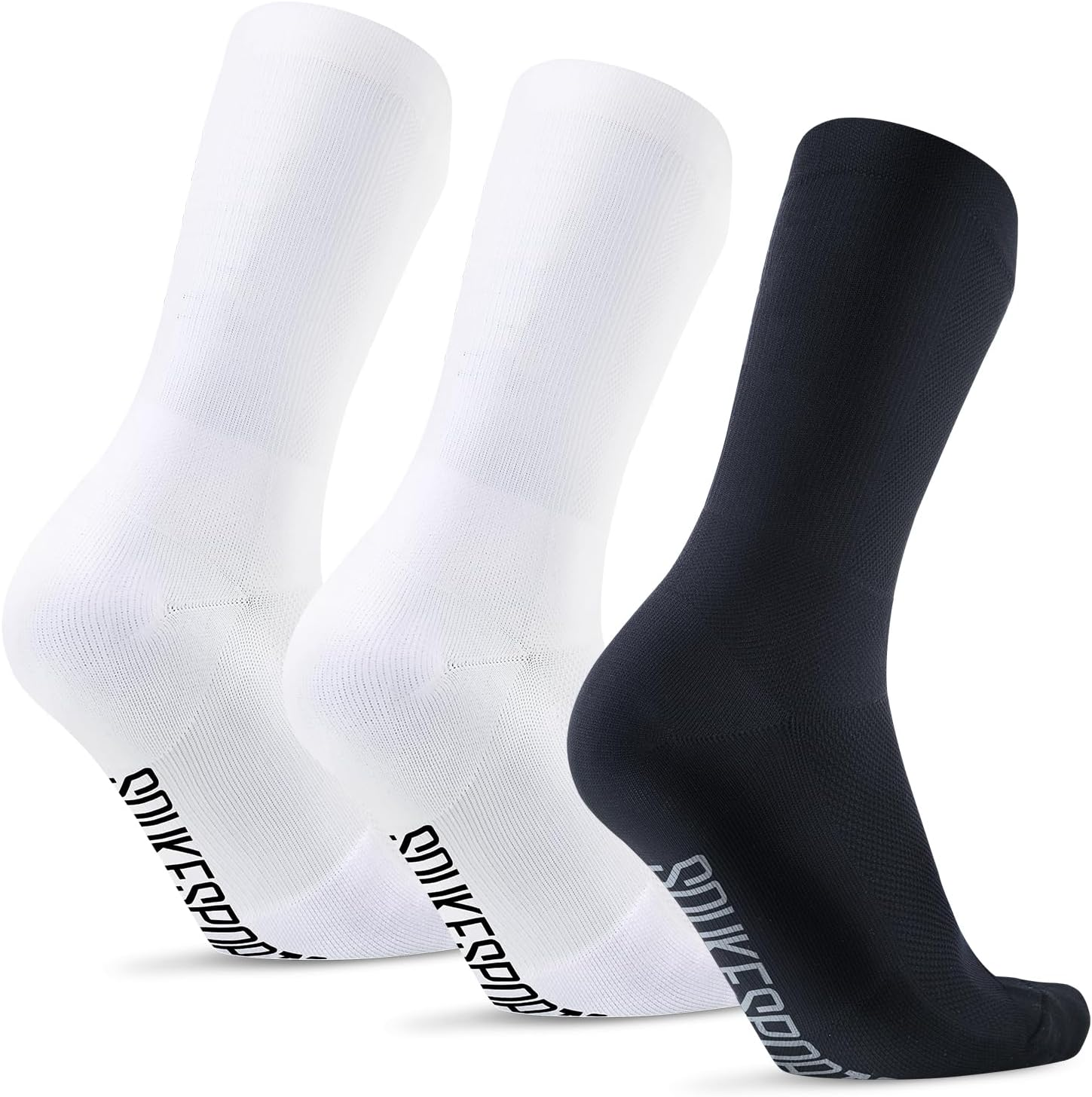 Cycling Crew Socks 1-Pack Bicycle Bike Socks Breathable Cushion Running for Men & Women One Size