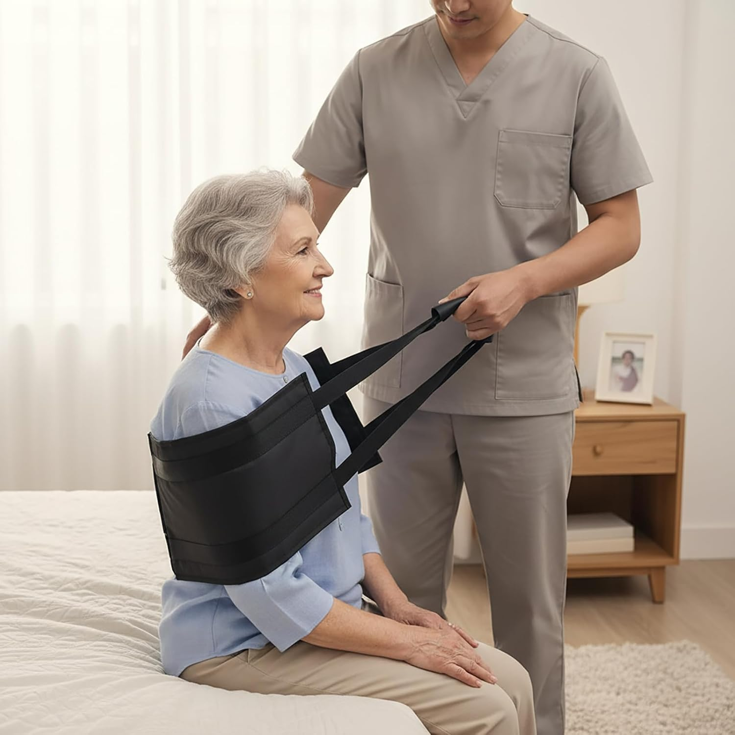 31.5 Inch Padded Transfer Belt for Elderly and Disabled, Non-Slip Bed Mobility Sling for Patient Lift with Handles, Heavy Duty, for Caregivers and Patient Care &ndash; Ruibex image number 2