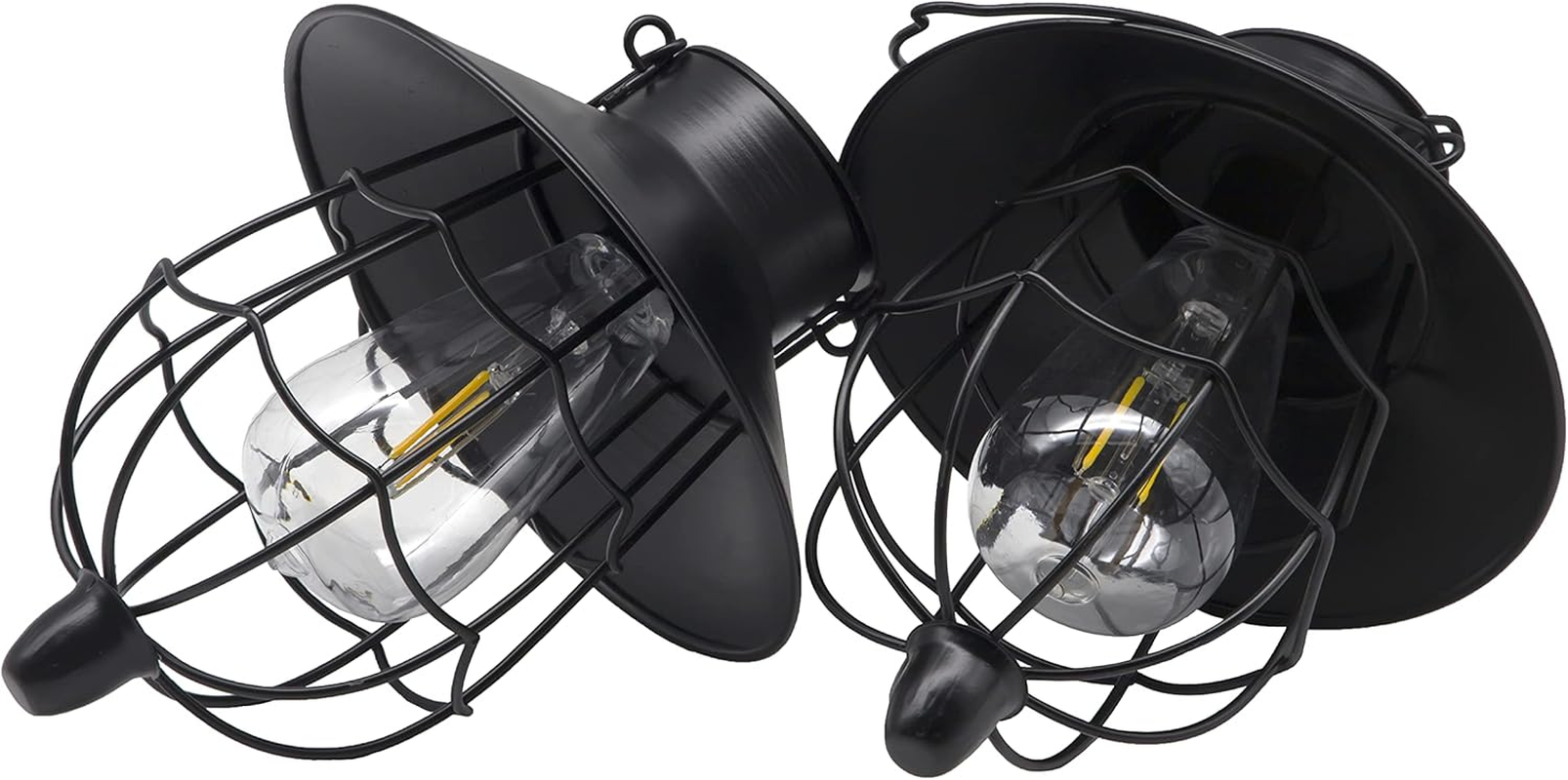 Yakii 2 Pack Solar Lantern Hanging Outdoor Metal Solar Lamp Waterproof with Warm White Light Decorate for Yard Garden Pathway Patio Porch Decor (Black) - Black image number 5