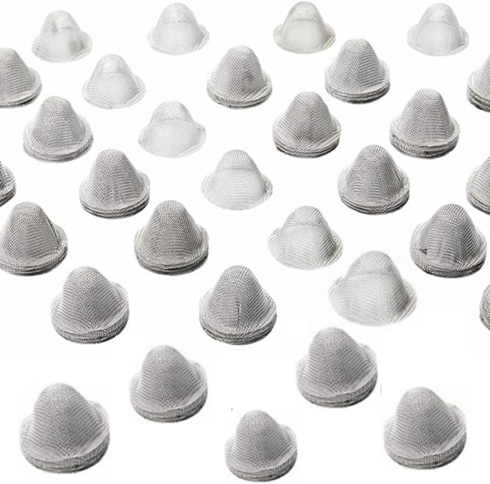 Jindizi 50 Pcs Pipe Screens, 0.7Inch Stainless Steel Pipe Screens Filter,Pipe Gauze, Metal Gauze Mesh, Tapered Design Pipe Filters, Pre-Cut Bowl Filter Screen, Reusable Bowl Mesh Gauzes image number 2