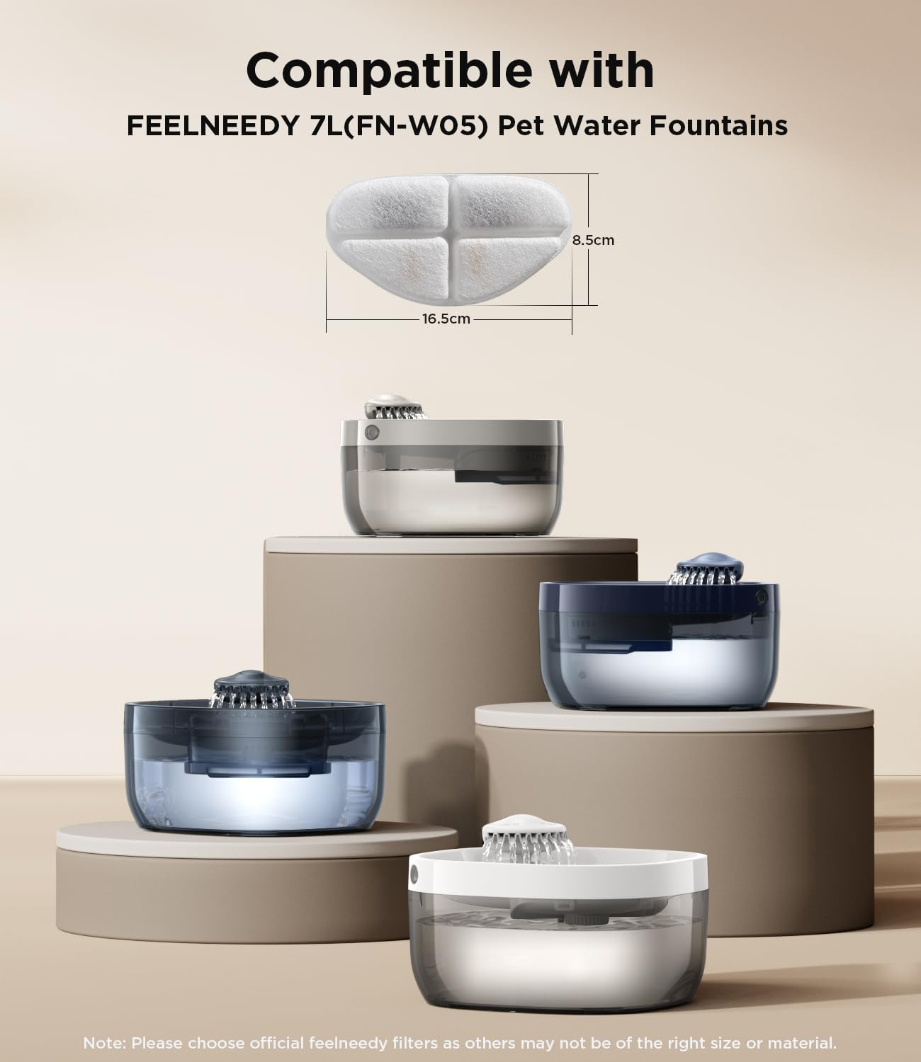 FEELNEEDY 6 Pack Cat Water Fountain Filter & Pump Sponges Replacement for 7L/1.8Gal Dog & Cat Water Fountain image number 5