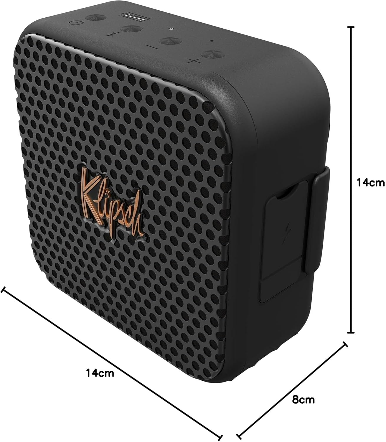 Klipsch Austin, Portable Bluetooth Speaker, 1.5" Full Range Driver, IP67 Dust and Waterproof Rating, 12 Hours of Playtime for a Premium Live Concert Experience, Black