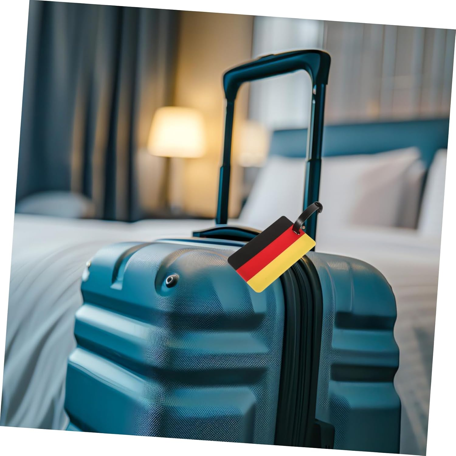 CATIEBYE 2Pcs German Flag Luggage Tags Travel Identifiers for Suitcases Lightweight Baggage Tags for Travel Enthusiasts and Easy Identification image number 1