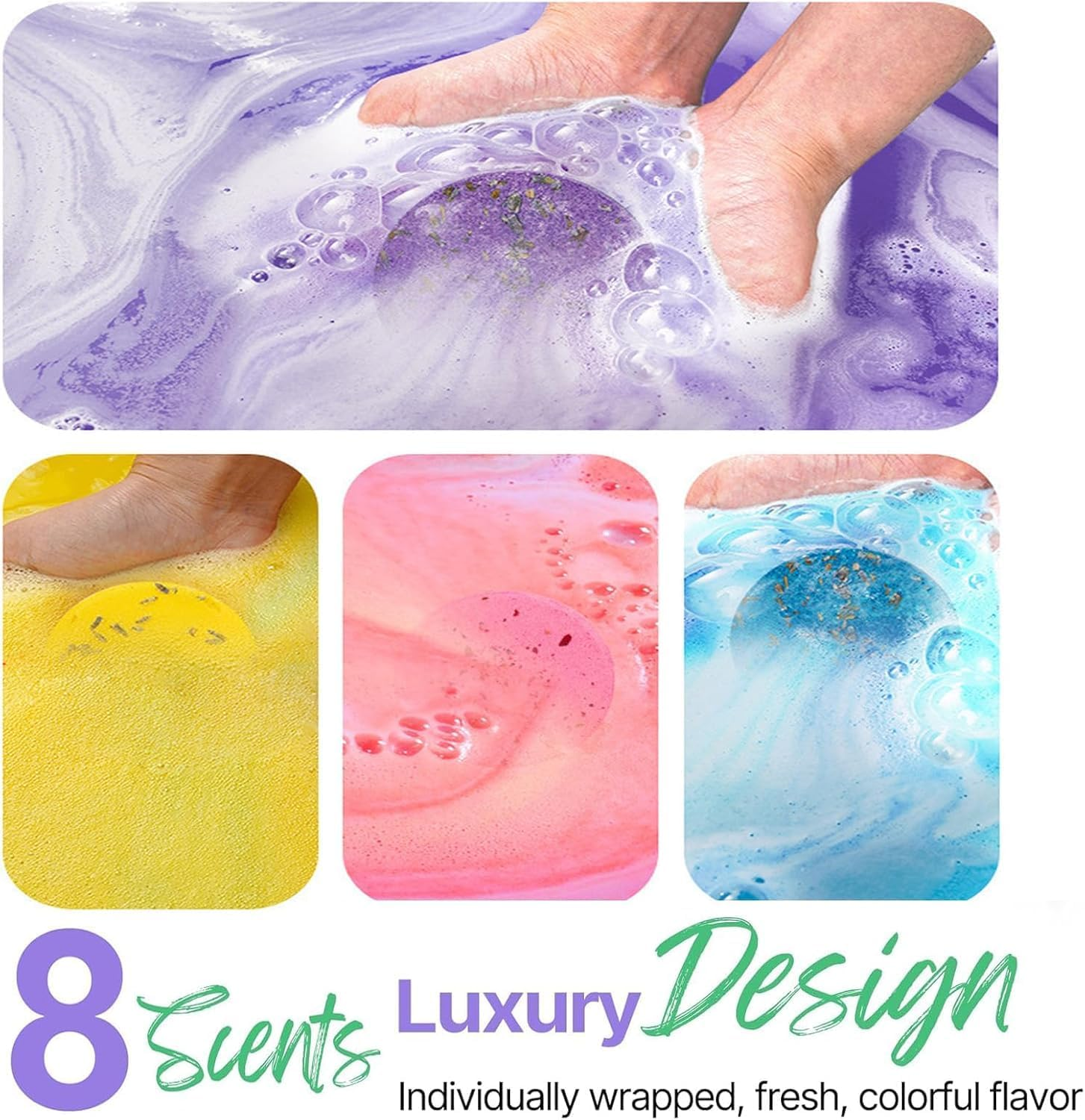 Shower Steamers with Essential Oils, 8-Pack Aromatherapy Tablets for Stress Relief and Home Spa Relaxation, Self Care Gift Set for Women, Moms and Teens image number 1