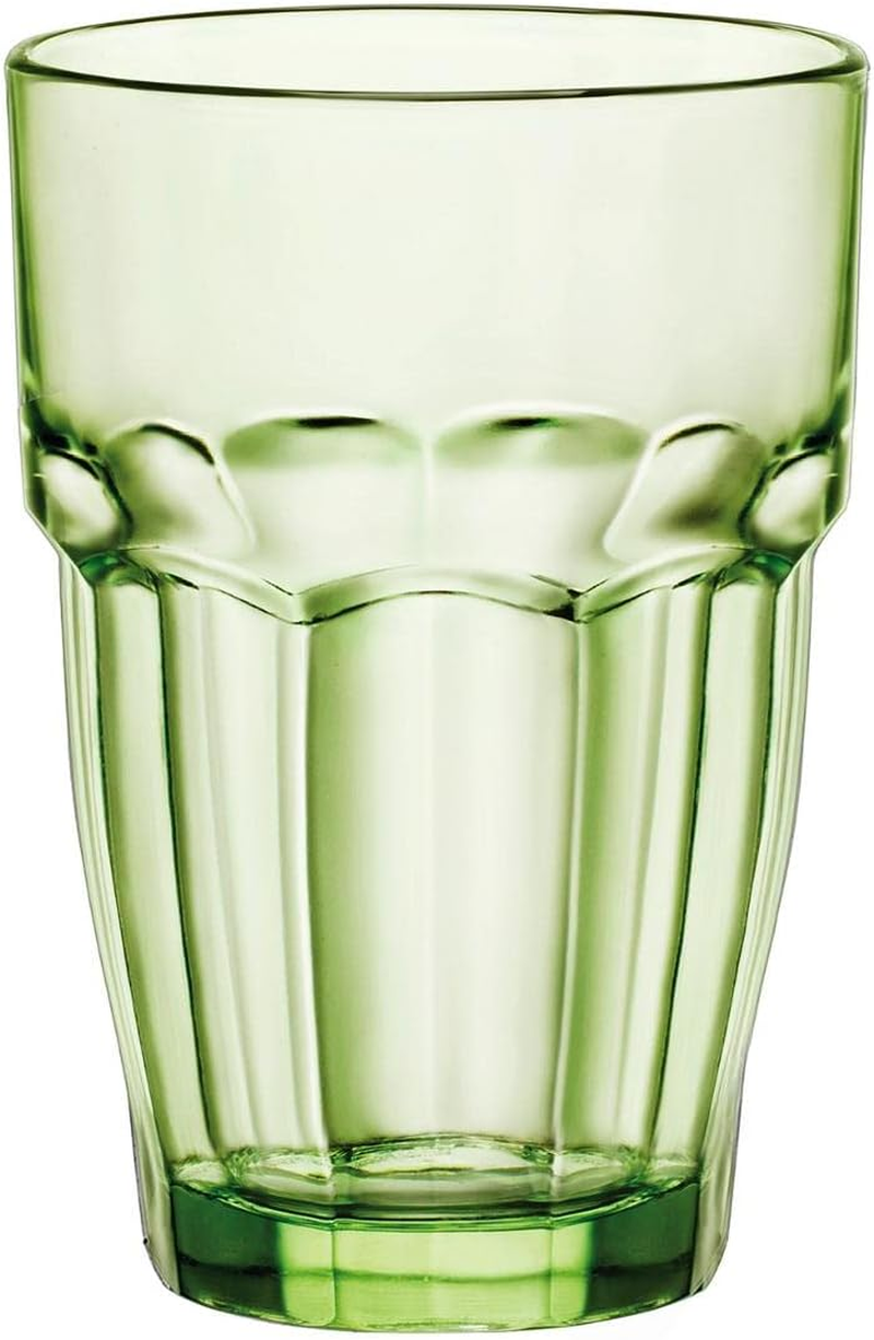 Bormioli Rocco Rock Bar Lounge Mint Hi-Ball Tumbler 370Ml, Green, Hard Glass, 6 Glasses