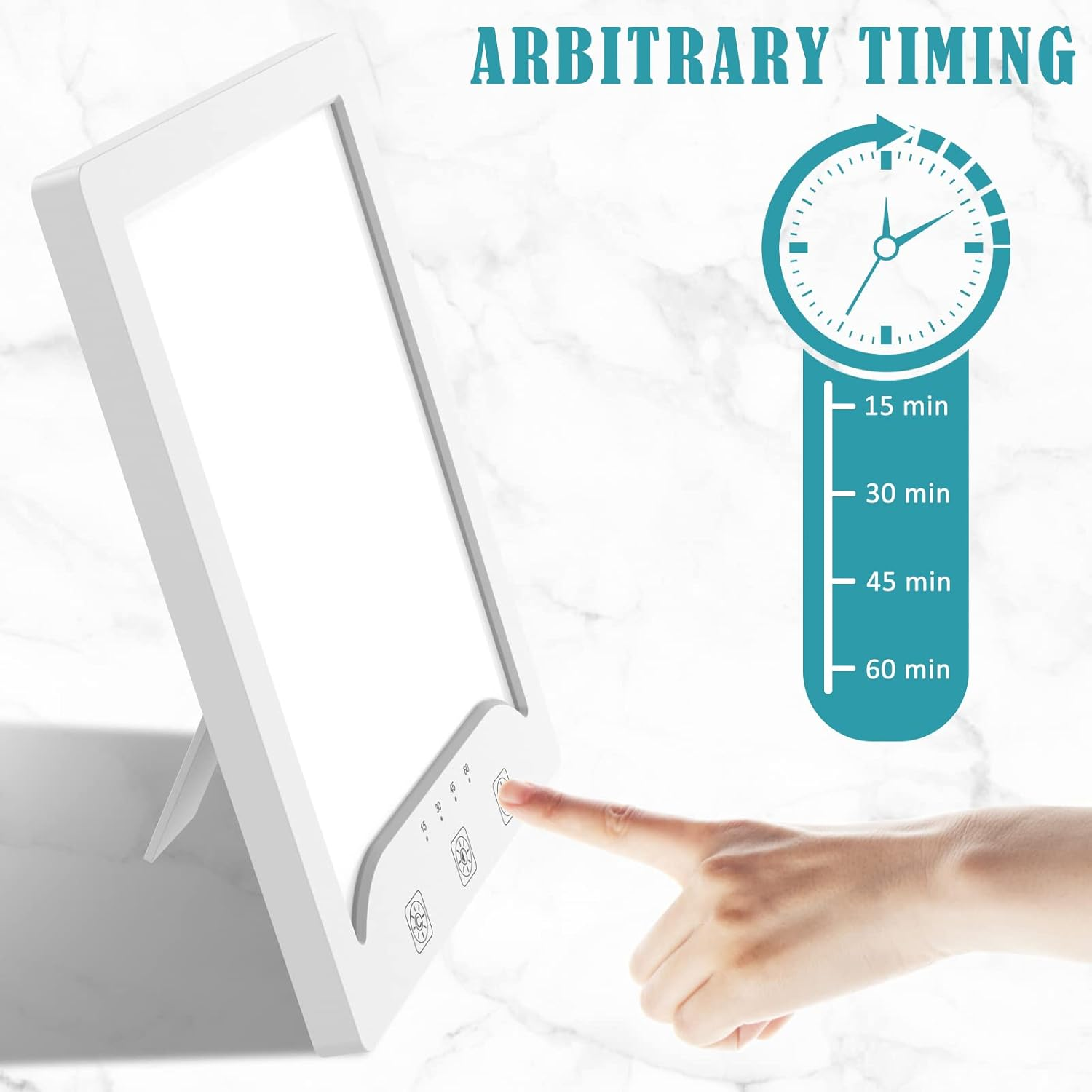 Fxvhojq SAD Light Therapy Lamp, 10000 LUX LED Sunlight Lamp, White - White image number 1