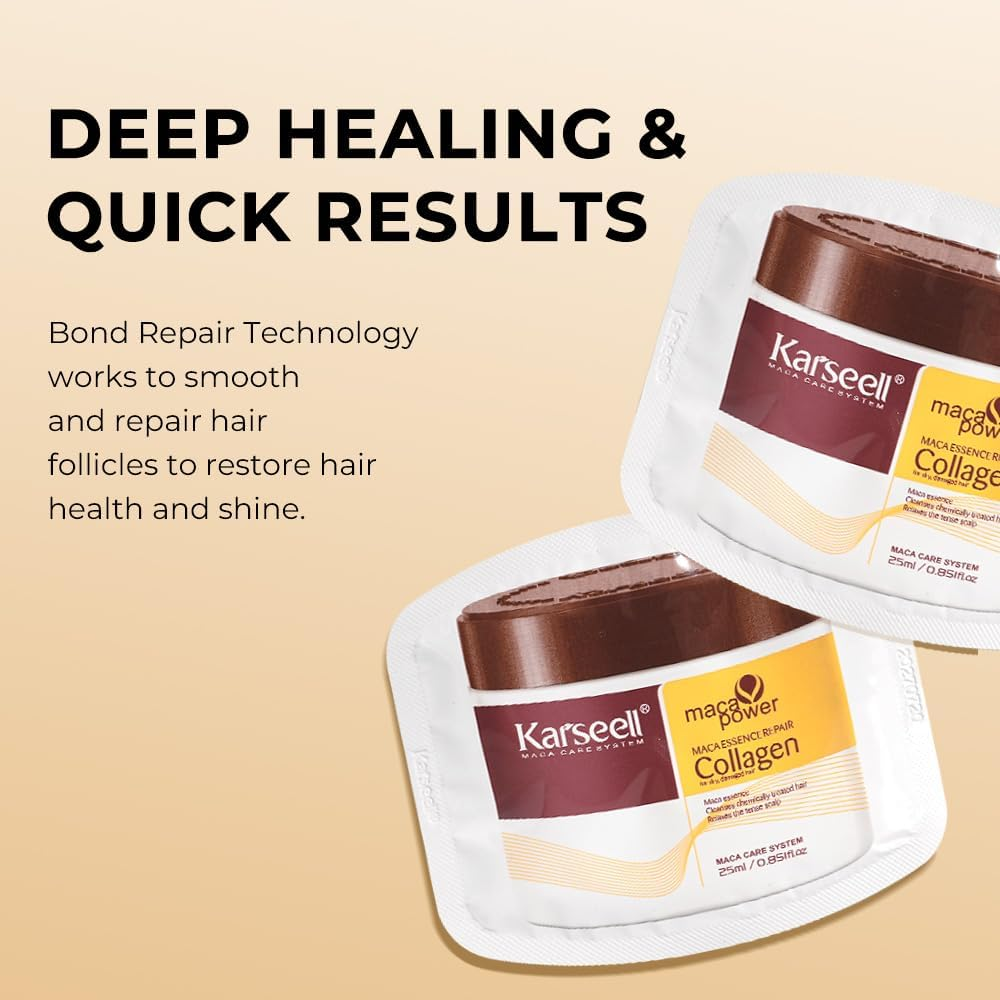 Karseell Hair Mask Treatment Collagen with Argan Oil Deep Repair Conditioner, 25Ml/ 0.34Oz 24 Pack image number 2