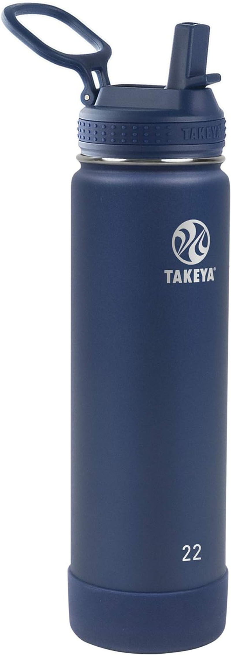 Takeya Actives Kids 18 Oz Glow in the Dark Insulated Stainless Steel Water Bottle with Straw Lid, Lightning Green image number 7